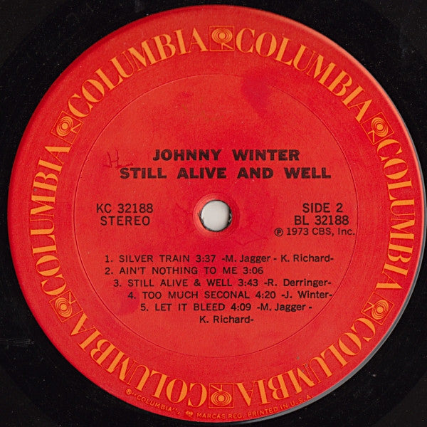 Johnny Winter : Still Alive And Well (LP, Album, San)