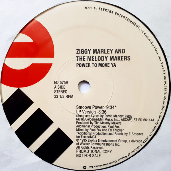 Ziggy Marley And The Melody Makers : Power To Move Ya (12", Promo)