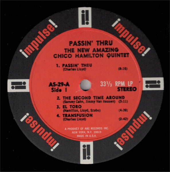 The Chico Hamilton Quintet : Passin' Thru (LP, Album, RP, 196)
