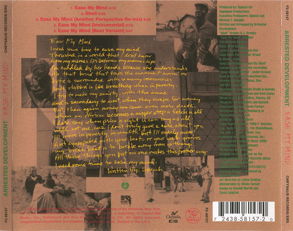 Arrested Development : Ease My Mind (CD, Maxi)