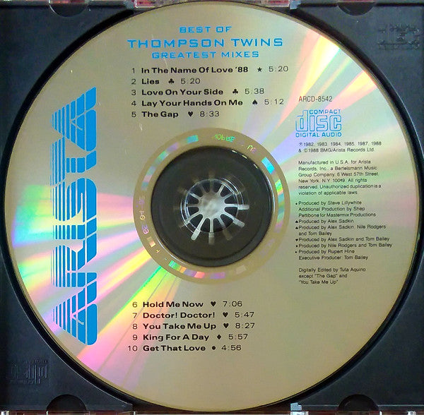 Thompson Twins : The Best Of Thompson Twins (Greatest Mixes) (CD, Comp, RE, RP, Son)
