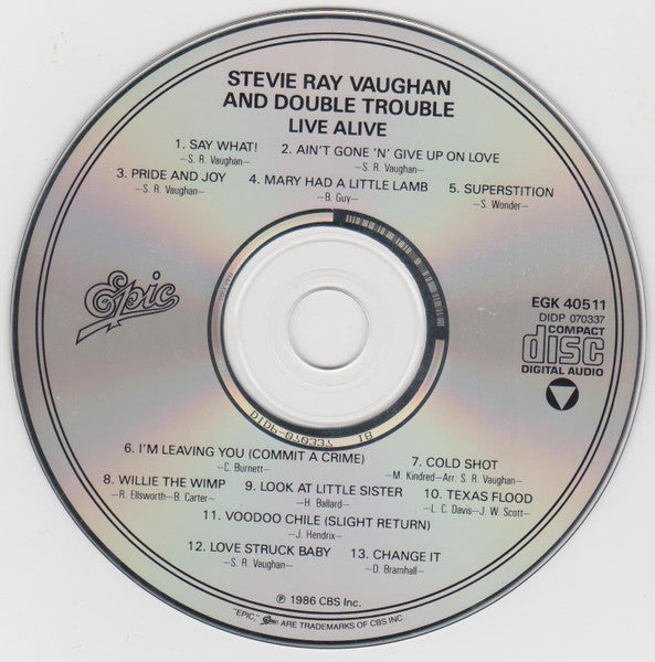 Stevie Ray Vaughan & Double Trouble : Live Alive (CD, Album, RE, DAD)