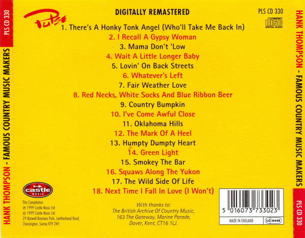 Hank Thompson : Famous Country Music Makers (CD, Comp)