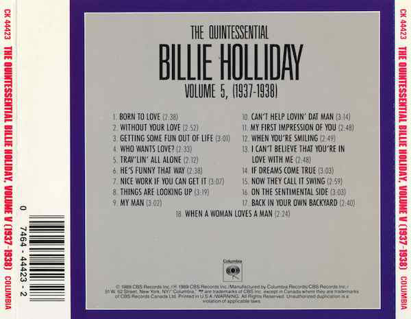 Billie Holiday : The Quintessential Billie Holiday Volume 5 (1937-1938) (CD, Comp, RM)