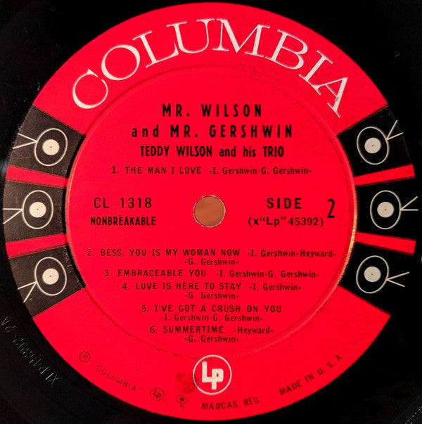 Teddy Wilson Trio : Mr. Wilson And Mr. Gershwin (LP, Album, Mono)