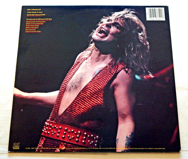 Ozzy Osbourne : Live Mr. Crowley (12", EP, Pic)