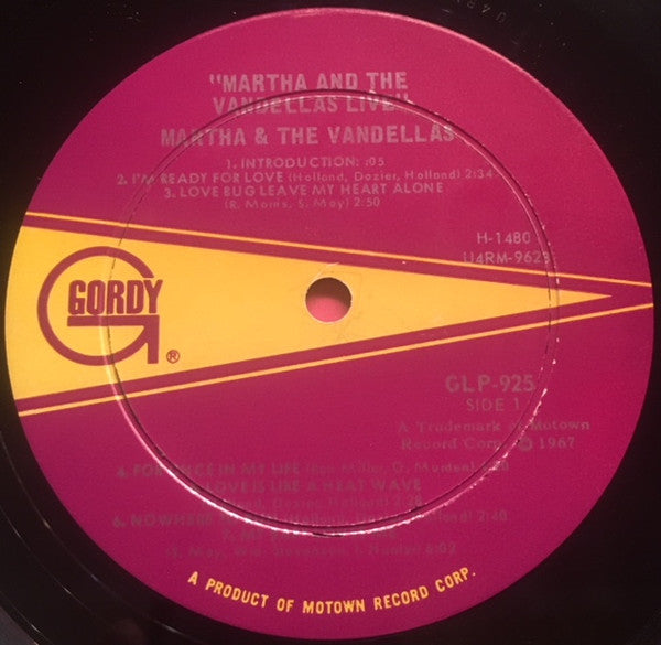 Martha Reeves & The Vandellas : Live! (LP, Album, Mono)