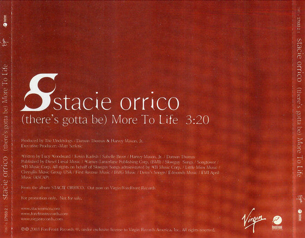 Stacie Orrico : (There's Gotta Be) More To Life (CD, Single, Promo)