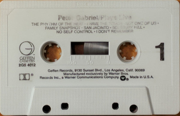 Peter Gabriel : Plays Live (Cass, Album, Dou)