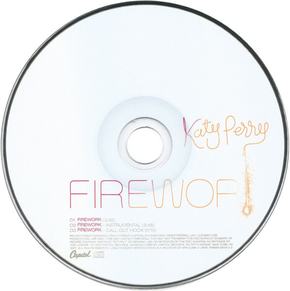 Katy Perry : Firework (CD, Single, Promo)