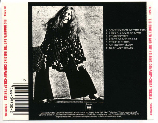 Big Brother & The Holding Company : Cheap Thrills (CD, Album, RE)