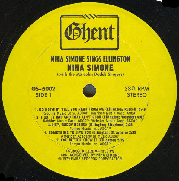 Nina Simone : Nina Simone Sings Ellington (LP, Album, RE)