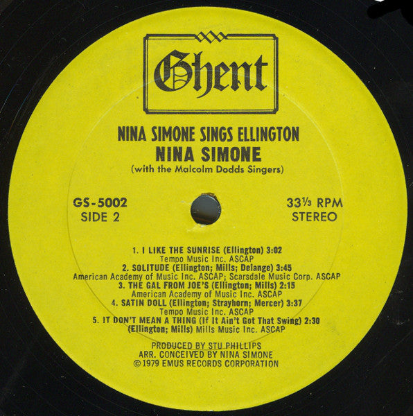 Nina Simone : Nina Simone Sings Ellington (LP, Album, RE)