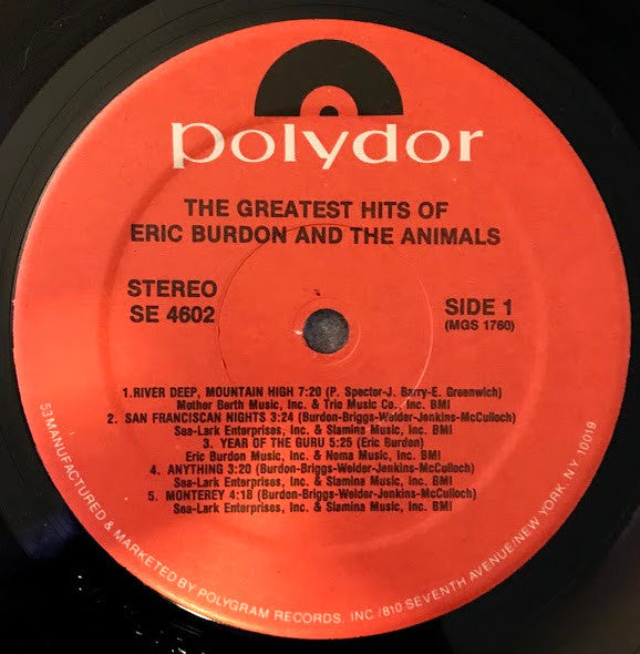 Eric Burdon & The Animals : The Greatest Hits Of Eric Burdon And The Animals (LP, Comp, RE, 53 )