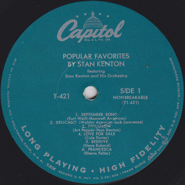 Stan Kenton : Popular Favorites By Stan Kenton (LP, Album, Mono, RE, Scr)
