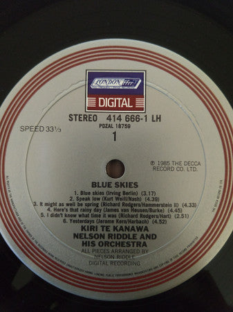 Kiri Te Kanawa, Nelson Riddle And His Orchestra : Blue Skies (LP, Album)