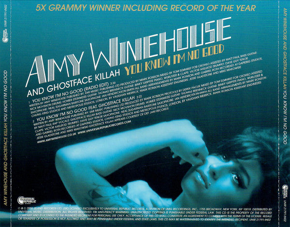Amy Winehouse And Ghostface Killah : You Know I'm No Good (CD, Single, Promo)