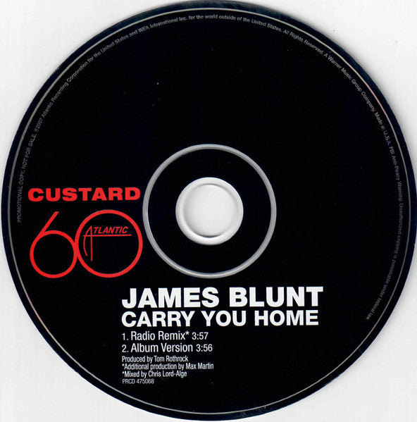 James Blunt : Carry You Home (CD, Single, Promo)