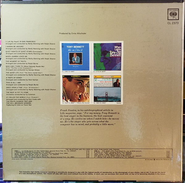 Tony Bennett : Tony's Greatest Hits, Volume III (LP, Comp, Mono, Pit)
