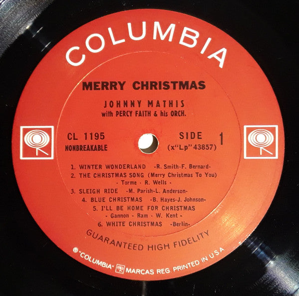 Johnny Mathis : Merry Christmas (LP, Album, Mono, RE)