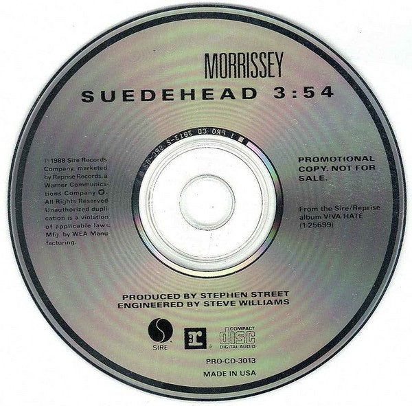 Morrissey : Suedehead (CD, Single, Promo)