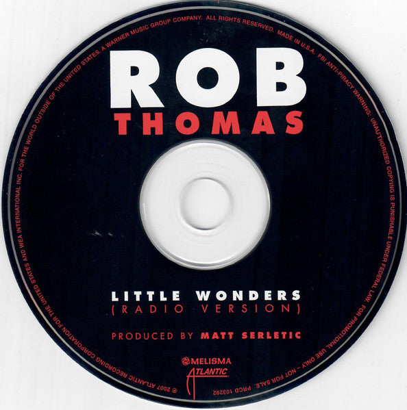Rob Thomas : Little Wonders (CD, Single, Promo)