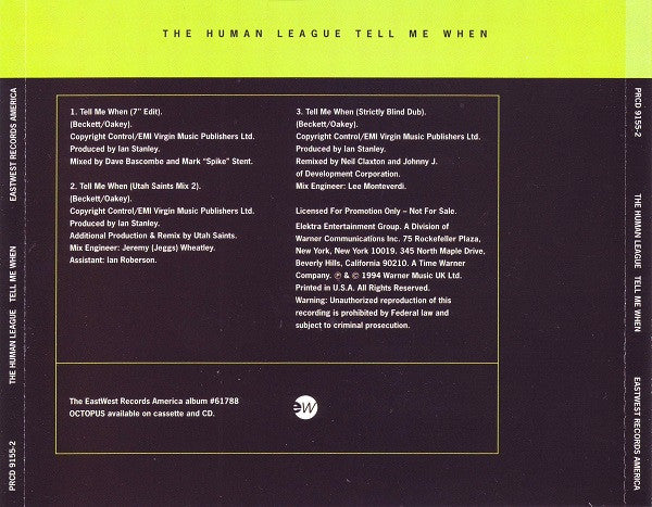 The Human League : Tell Me When (CD, Maxi, Promo)