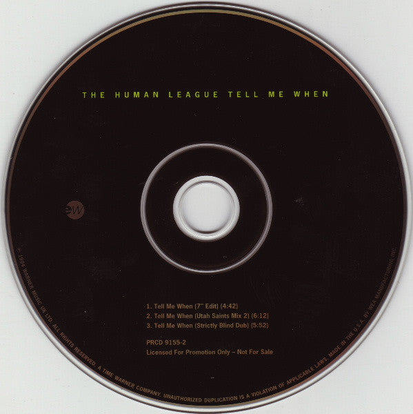 The Human League : Tell Me When (CD, Maxi, Promo)