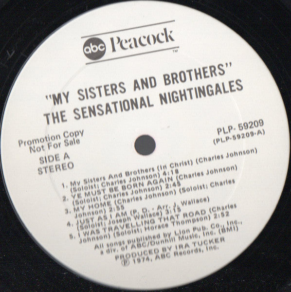 The Sensational Nightingales : My Sisters And Brothers (LP, Album, Promo)