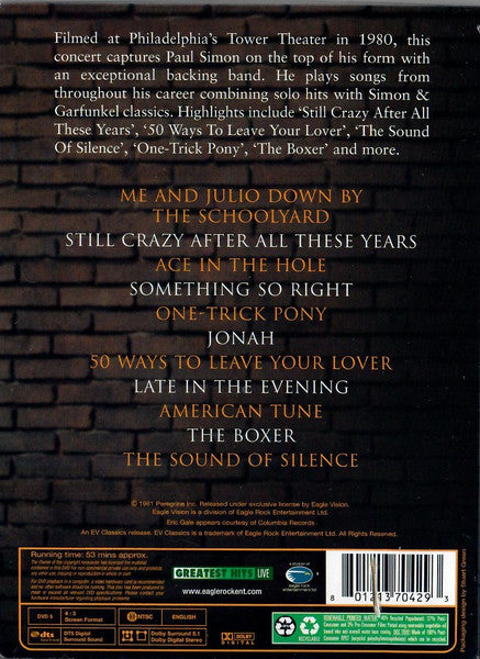 Paul Simon : Live From Philadelphia (DVD-V, Multichannel, NTSC)