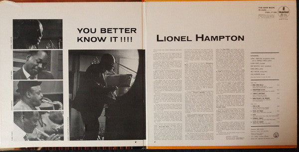 Lionel Hampton : You Better Know It!!! (LP, Album, Mono)