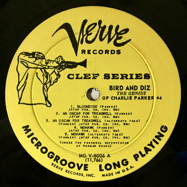 Bird (28) And Dizzy Gillespie : Bird And Diz (LP, Album, Mono, RE, Yel)