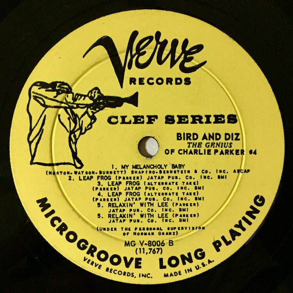 Bird (28) And Dizzy Gillespie : Bird And Diz (LP, Album, Mono, RE, Yel)