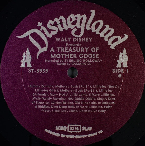 Unknown Artist : Walt Disney's Treasury Of Mother Goose Nursery Rhymes (LP, Mono)