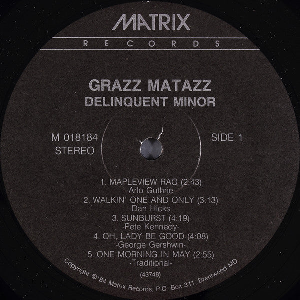 Grazz Matazz : Delinquent Minor (LP)