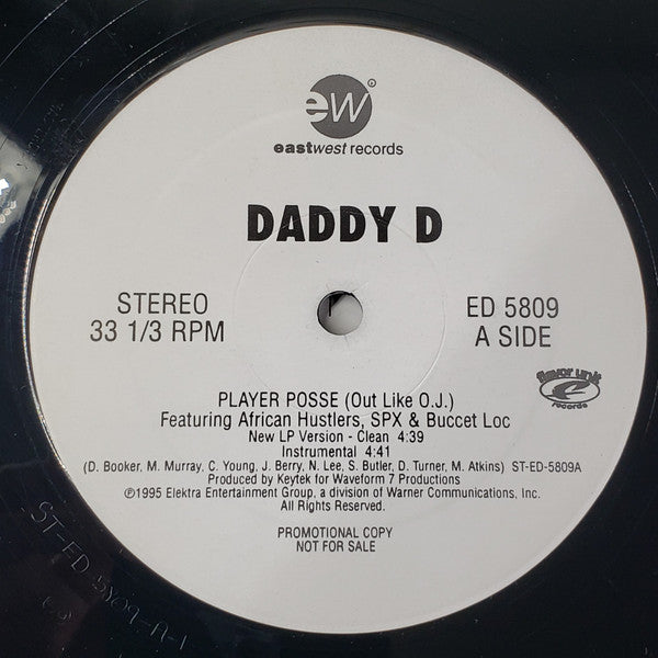 Daddy D : Player Posse (Out Like O.J.) (12", Promo)
