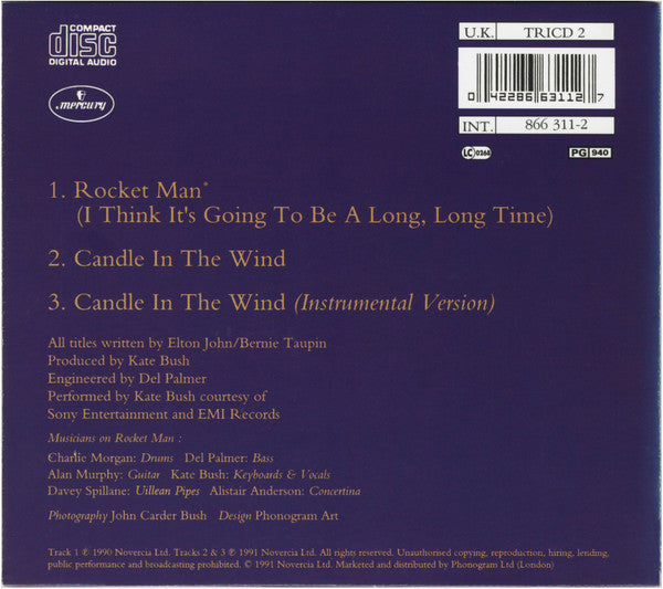 Kate Bush : Rocket Man / Candle In The Wind (CD, Single, Dig)