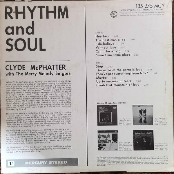 Clyde McPhatter With The Merry Melody Singers : Rhythm And Soul (LP, Album)