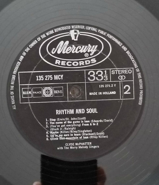 Clyde McPhatter With The Merry Melody Singers : Rhythm And Soul (LP, Album)