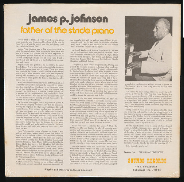 James P. Johnson* : Father Of The Stride Piano (LP, Comp)