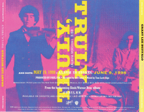 Grant Lee Buffalo : Truly, Truly (CD, Single, Promo)