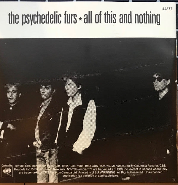 The Psychedelic Furs : All Of This And Nothing (CD, Comp, Pit)