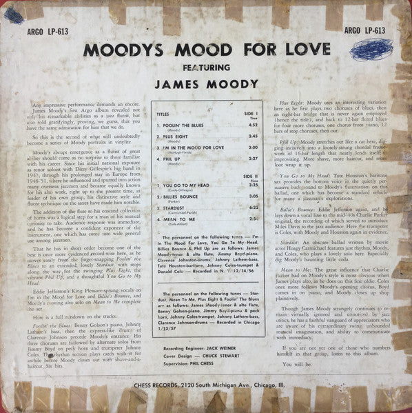 James Moody : Moody's Mood For Love (LP, Album, Mono)
