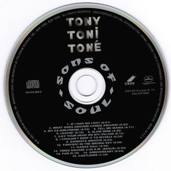Tony! Toni! Toné! : Sons Of Soul (CD, Album)