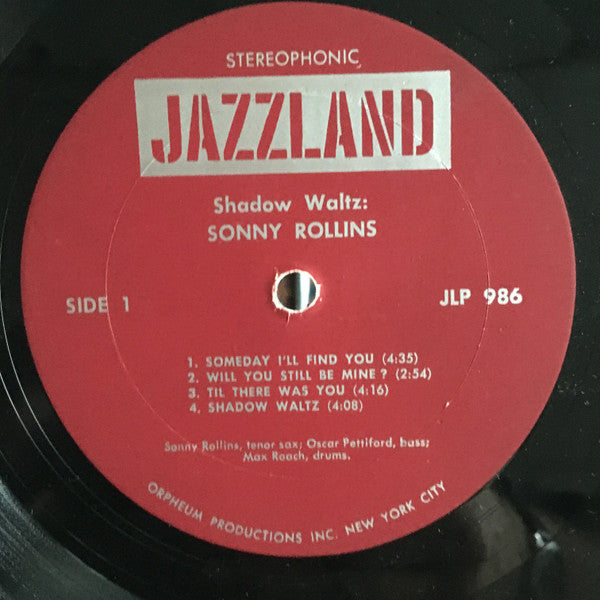 Sonny Rollins : Shadow Waltz (LP, Album, RE, RM)