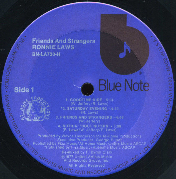 Ronnie Laws : Friends And Strangers (LP, Album, Ter)