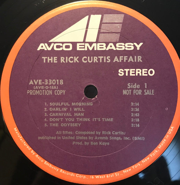 The Rick Curtis Affair : The Rick Curtis Affair (LP, Album, Promo)