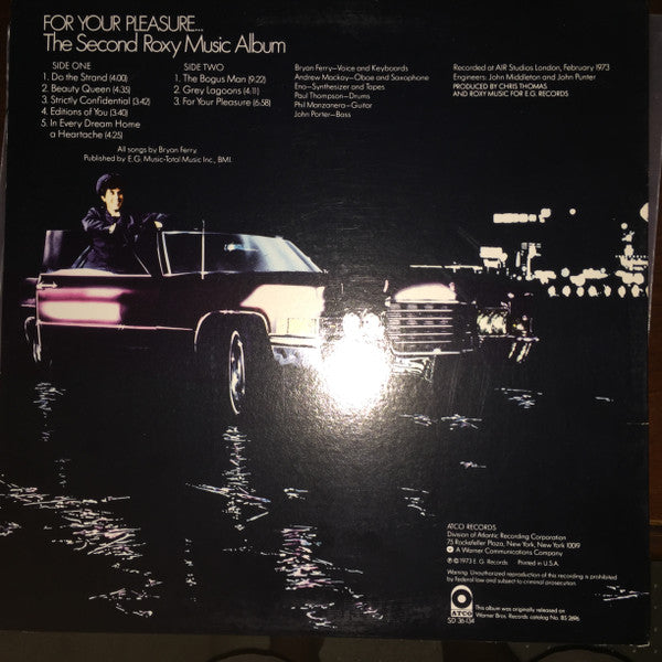 Roxy Music : For Your Pleasure (LP, Album, RE, Pre)