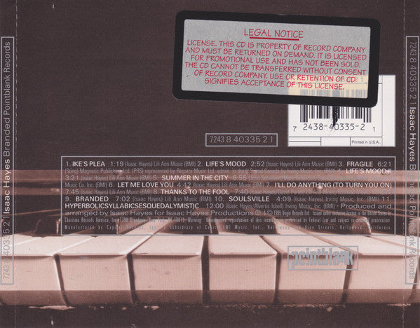 Isaac Hayes : Branded (CD, Album, Promo)