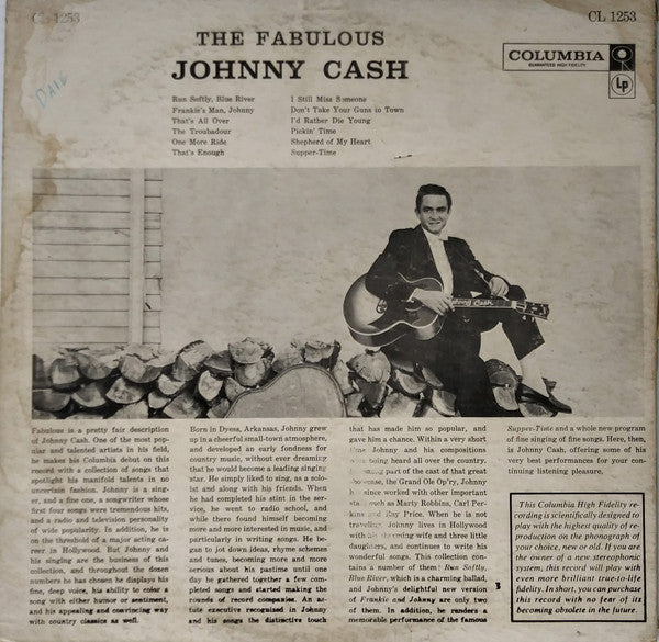 Johnny Cash : The Fabulous Johnny Cash (LP, Album, Mono)